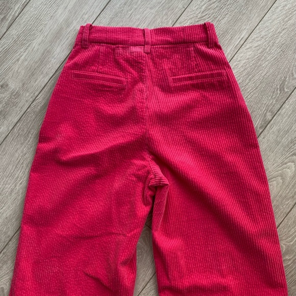Hot Pink Wide Leg Corduroy Trousers - Picture 2 of 2